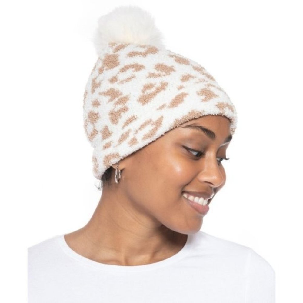 JENNI Fuzzy Jacquard Pom Pom Beanie NWT